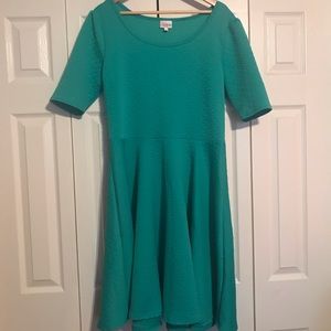 LuLaRoe Nicole Dress Quilted Turquoise